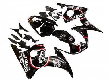 Acquista Carena Moto Yamaha YZF 600 R6 2005 - Nero Lucido Bianco Lucky Strike Motul