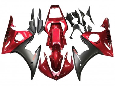 Acquista Carena Moto Yamaha YZF 600 R6 2005 - Rosso Nero Opaco