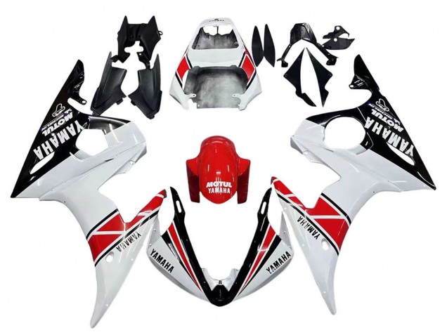 Acquista Carena Moto Yamaha YZF 600 R6 2005 - Bianco Nero Rosso Motul
