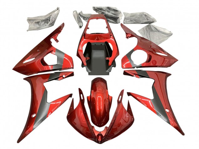 Acquista Carena Moto Yamaha YZF 600 R6 2005 - Rosso Nero Opaco
