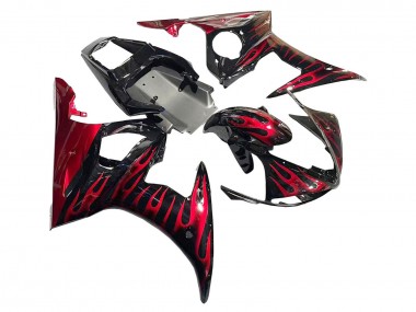 Acquista Carena Moto Yamaha YZF 600 R6 2005 - Nero Rosso Fiamma