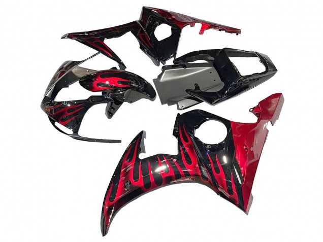 Acquista Carena Moto Yamaha YZF 600 R6 2005 - Nero Rosso Fiamma