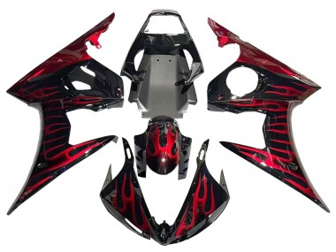 Acquista Carena Moto Yamaha YZF 600 R6 2005 - Nero Rosso Fiamma