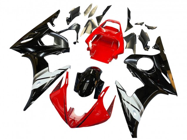 Acquista Carena Moto Yamaha YZF 600 R6 2005 - Rosso Bianco Nero Lucido