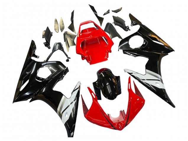 Acquista Carena Moto Yamaha YZF 600 R6 2005 - Rosso Bianco Nero Lucido