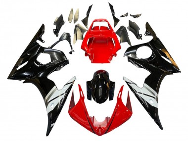 Acquista Carena Moto Yamaha YZF 600 R6 2005 - Rosso Bianco Nero Lucido