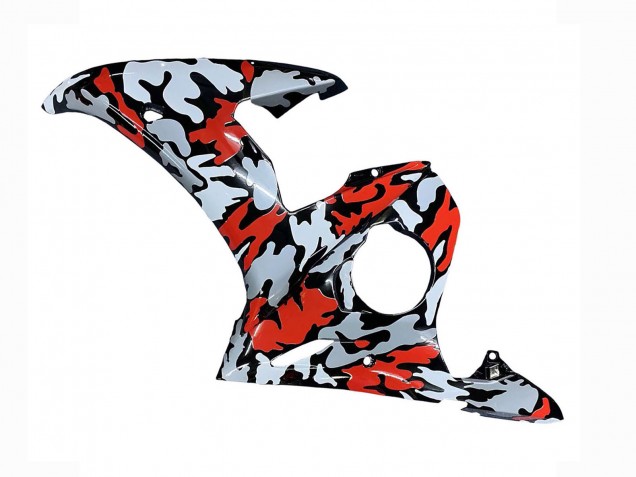 Acquista Carene Moto Yamaha YZF 600 R6 2005 - Nero Rosso Grigio Camouflage