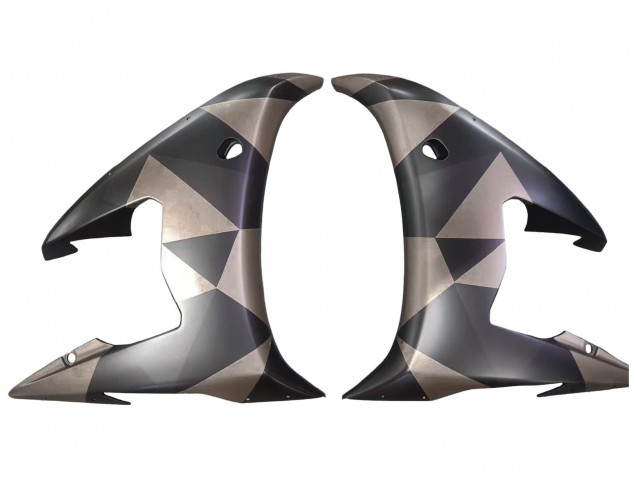 Acquista Carena Moto Yamaha YZF 600 R6 2005 - Nero Opaco Grigio Geometrico