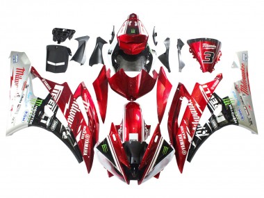 Acquista Carena Moto Yamaha YZF 600 R6 2006-2007 - Bianco Rosso Nero Verde Mostro Milwaukee