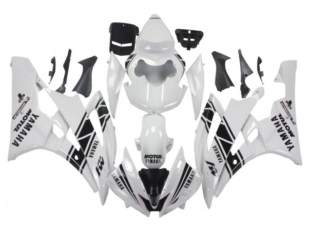 Acquista Carena Moto Yamaha YZF 600 R6 2006-2007 - Bianco Nero Lucido Motul Michelin