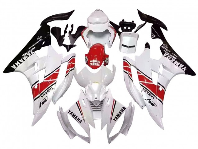 Acquista Carena Moto Yamaha YZF 600 R6 2006-2007 - Bianco Rosso Nero Motul