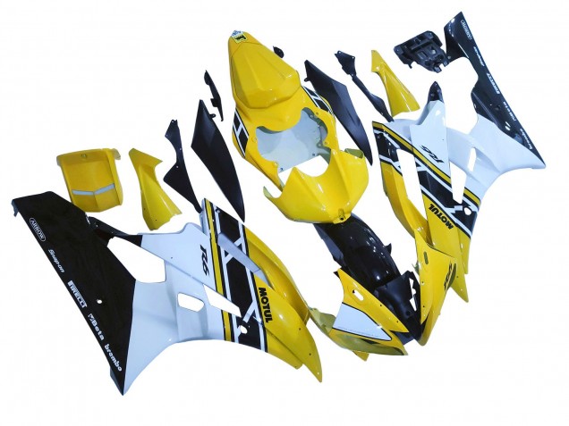 Acquista Carena Moto Yamaha YZF 600 R6 2006-2007 - Giallo Bianco Nero Lucido Motul