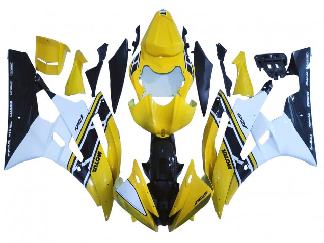 Acquista Carena Moto Yamaha YZF 600 R6 2006-2007 - Giallo Bianco Nero Lucido Motul
