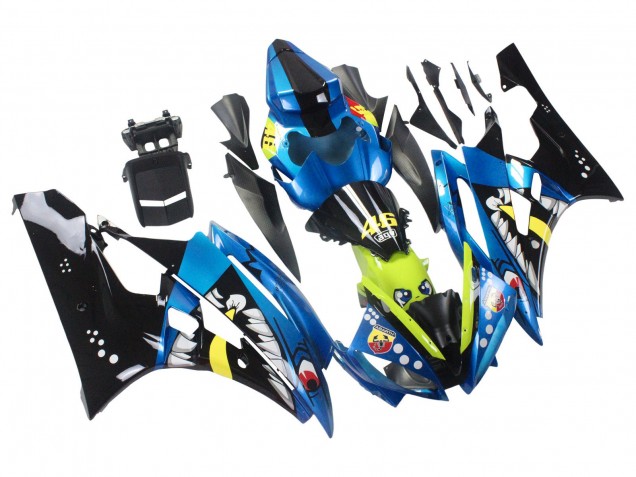 Acquista Carena Moto Yamaha YZF 600 R6 2006-2007 - Blu Neon Verde Nero Squalo