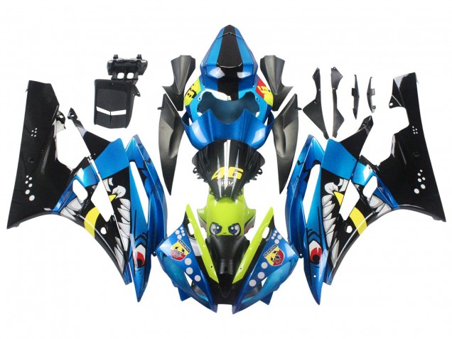 Acquista Carena Moto Yamaha YZF 600 R6 2006-2007 - Blu Neon Verde Nero Squalo