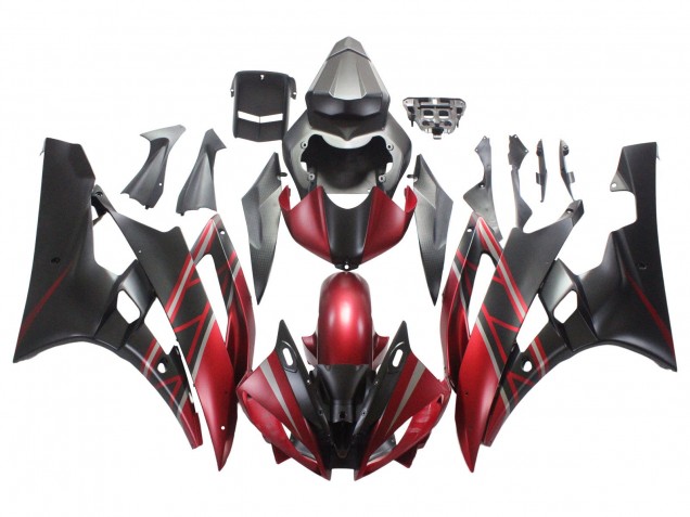 Acquista Carena Moto Yamaha YZF 600 R6 2006-2007 - Rosso Nero Opaco