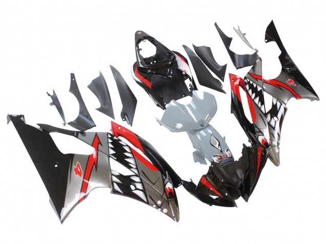 Acquista Carena Moto Yamaha YZF 600 R6 2008-2016 - Argento Nero Rosso Squalo 4