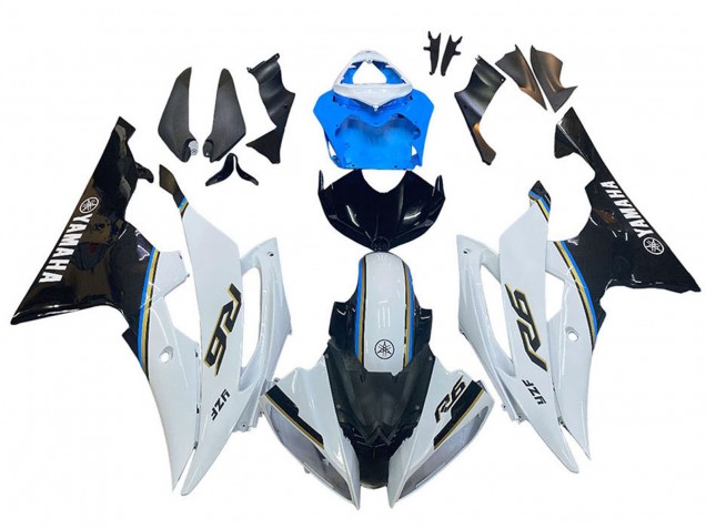 Acquista Carena Moto Yamaha YZF 600 R6 2008-2016 - Bianco Blu Nero Lucido
