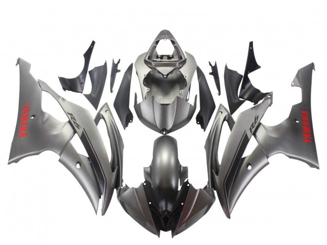 Acquista Carena Moto Yamaha YZF 600 R6 2008-2016 - Grigio Opaco Rosso Decals