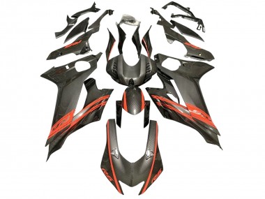 Acquista Carene Moto Yamaha YZF 600 R6 2017-2025 - Rosso Nero Fibra di Carbonio Stile
