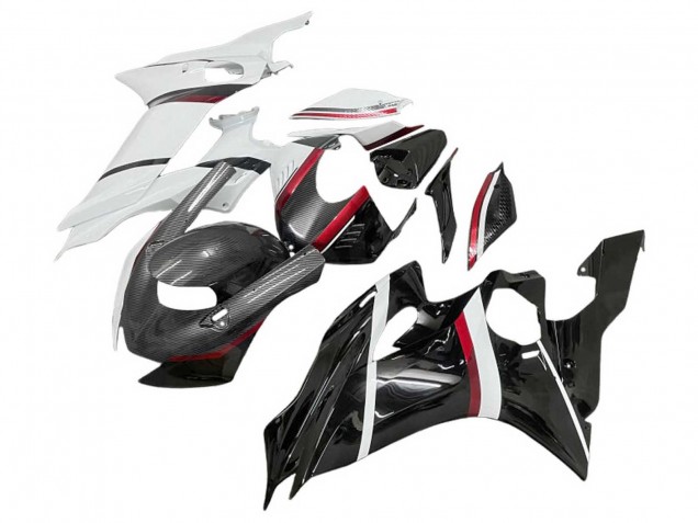 Acquista Carena Moto Yamaha YZF 600 R6 2017-2023 - Bianco Rosso Nero Lucido Fibra di Carbonio Stile