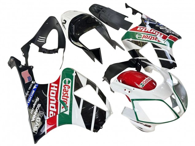 Acquista Carena Moto Honda VTR1000 2000-2006 - Bianco Rosso Verde Nero Lucido Castrol