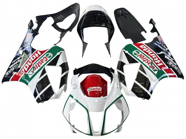 Acquista Carena Moto Honda VTR1000 2000-2006 - Bianco Rosso Verde Nero Lucido Castrol
