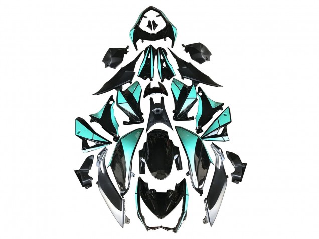 Acquista Carena Moto Kawasaki Z1000 2014-2019 - Azzurro Chiaro Nero Lucido Argento