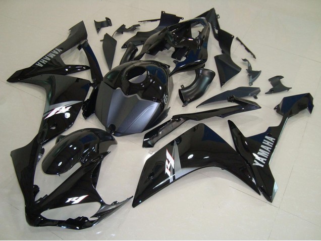 Acquista Carena Moto Yamaha YZF R1 2007-2008 - Nero Lucido Nero Opaco Bianco Decal