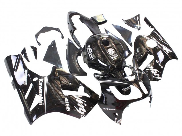 Acquista Carena Moto Kawasaki ZX12R 2000-2001 - Nero Lucido Bianco Elf Nevicare