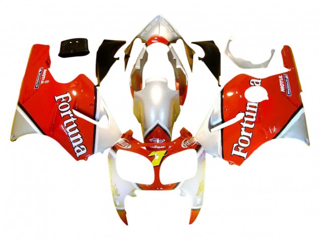 Acquista Carena Moto Kawasaki ZX12R 2000-2001 - Argento Rosso Fortuna Motul 7