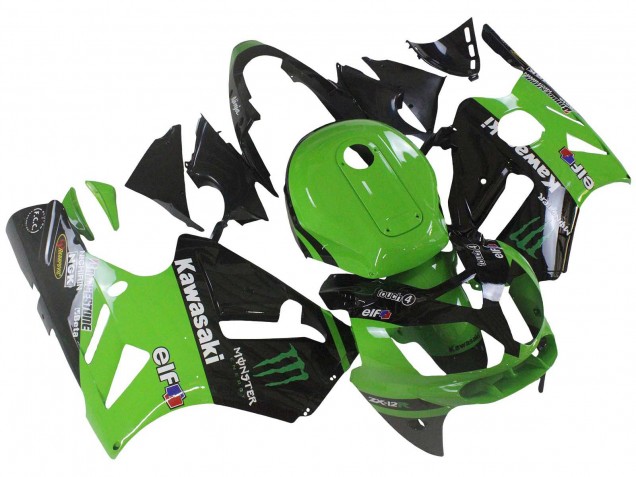Acquista Carena Moto Kawasaki ZX12R 2002-2006 - Verde Nero Lucido Elf Touch4 Mostro