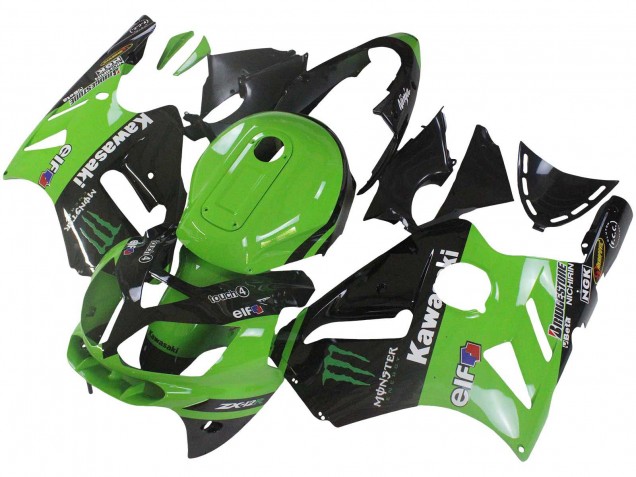Acquista Carena Moto Kawasaki ZX12R 2002-2006 - Verde Nero Lucido Elf Touch4 Mostro
