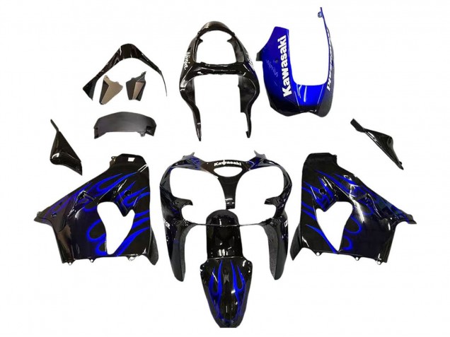 Acquista Carena Moto Kawasaki ZX9R 2000-2001 - Nero Lucido Blu Fiamma Bianco