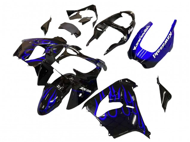Acquista Carena Moto Kawasaki ZX9R 2000-2001 - Nero Lucido Blu Fiamma Bianco