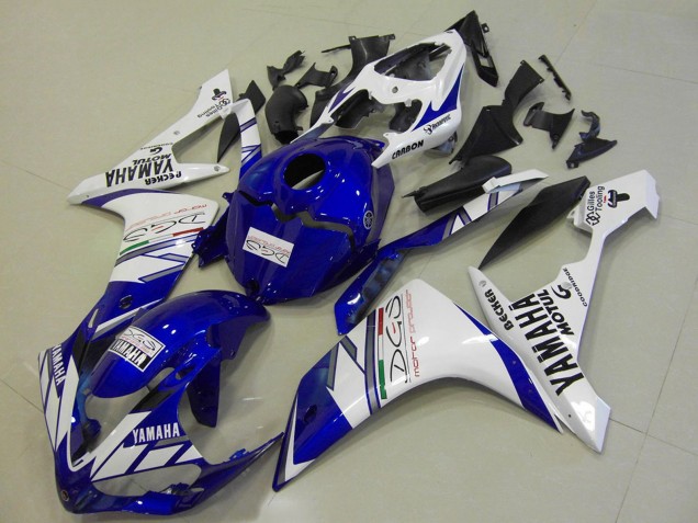 Acquista Carena Moto Yamaha YZF R1 2007-2008 - Bianco Blu Becker Motul