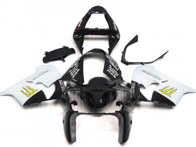 Acquista Carena Moto Kawasaki ZX9R 2002-2003 - Bianco Nero Lucido Giallo Mostro