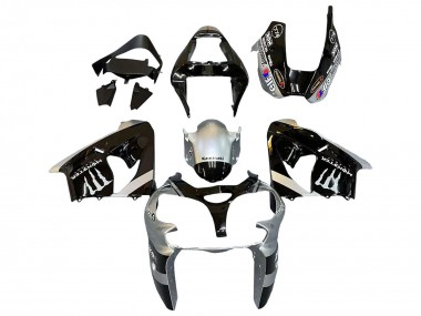 Acquista Carena Moto Kawasaki ZX9R 2002-2003 - Argento Nero Lucido Mostro Elf