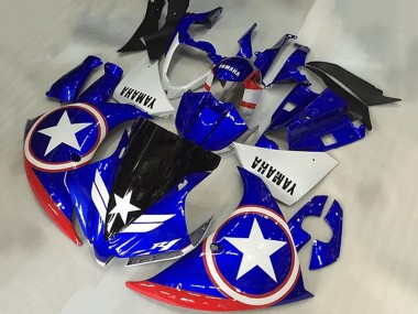Acquista Carena Moto Yamaha YZF R1 2009-2011 - Blu Bianco Rosso Nero Stella Captain America