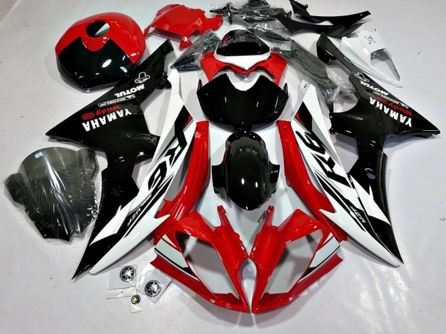 Acquista Carena Moto Yamaha YZF 600 R6 2008-2016 - Bianco Rosso Nero Lucido Motul Michelin