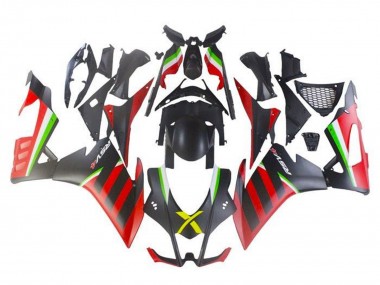 Acquista Carena Moto Aprilia RSV4 1000 2016-2020 - Nero Opaco Rosso Verde Banda