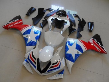 Acquista Carena Moto Yamaha YZF R1 2009-2011 - Bianco Blu Rosso Nero Ducati Stella Stile