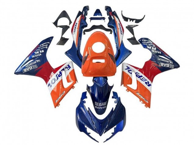 Acquista Carena Moto Honda CBR125R 2002-2006 - Arancia Bianco Rosso Blu Repsol