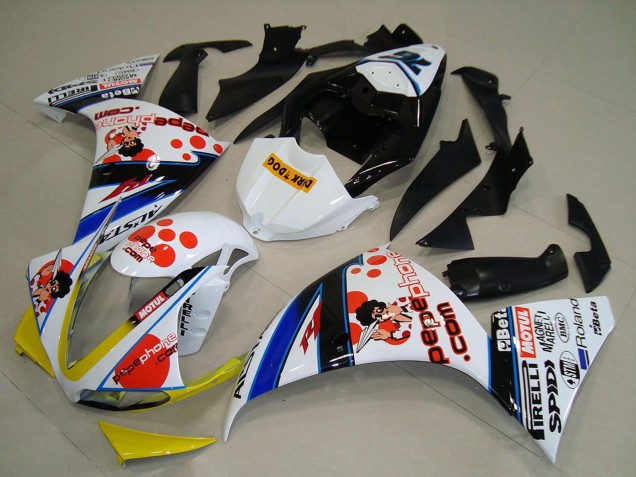 Acquista Carena Moto Yamaha YZF R1 2009-2011 - Bianco Rosso Giallo Nero Pepe Phone Dark Dog