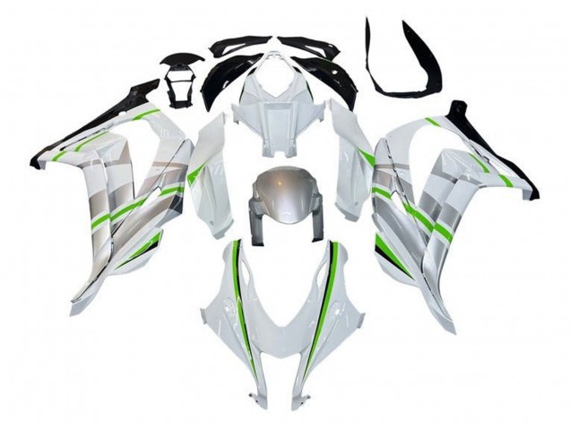 Acquista Carena Moto Kawasaki ZX10R 2016-2020 - Bianco Argento Verde Banda