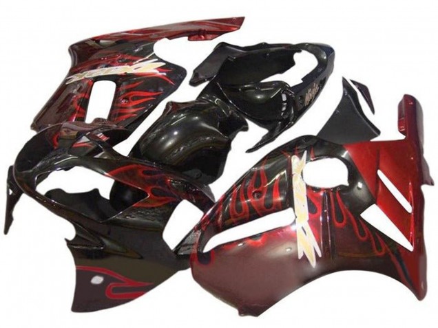 Acquista Carena Moto Kawasaki ZX12R 2000-2001 - Nero Lucido Rosso Fiamma