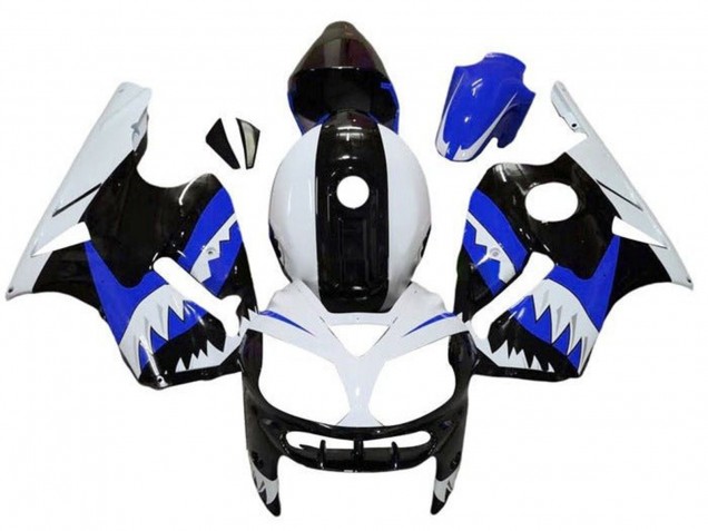 Acquista Carena Moto Kawasaki ZX12R 2000-2001 - Bianco Nero Blu Squalo