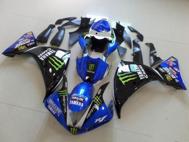 Acquista Carena Moto Yamaha YZF R1 2012-2014 - Blu Bianco Nero Lucido Verde Graves Yamalube Mostro