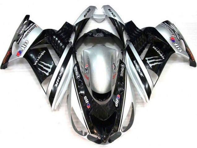 Acquista Carena Moto Kawasaki ZX14R ZZR1400 2006-2011 - Argento Nero Elf Touch4 Mostro Bridgestone