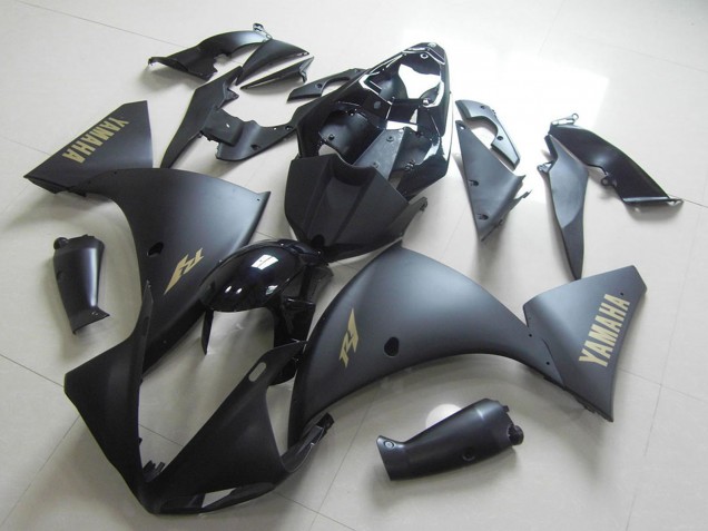 Acquista Carena Moto Yamaha YZF R1 2012-2014 - Nero Lucido Nero Opaco Oro Decals